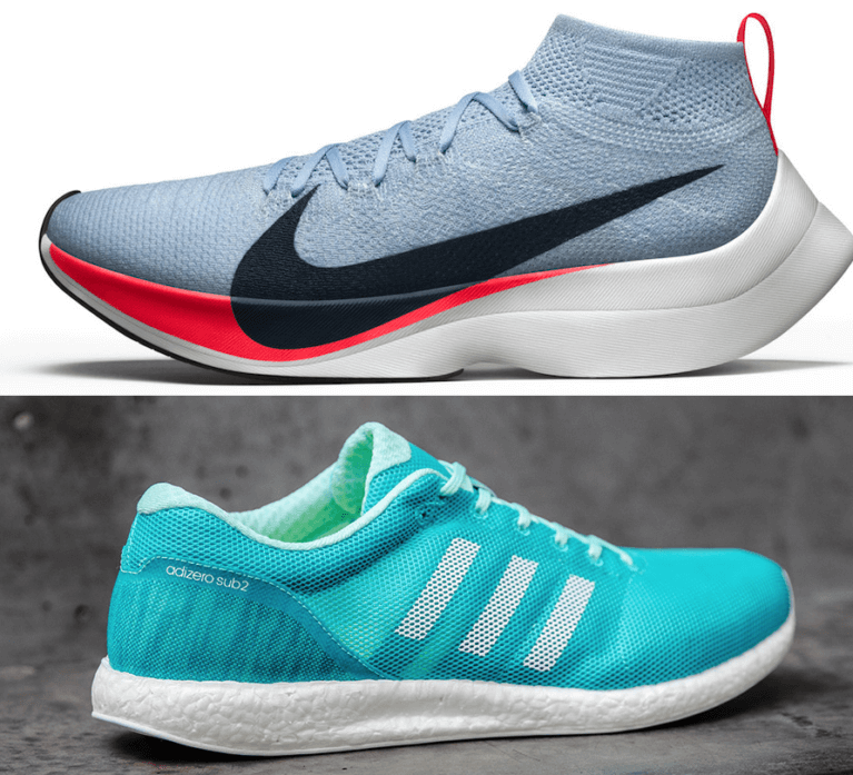 Nike Vaporfly vs. Adidas Sub2 running shoes