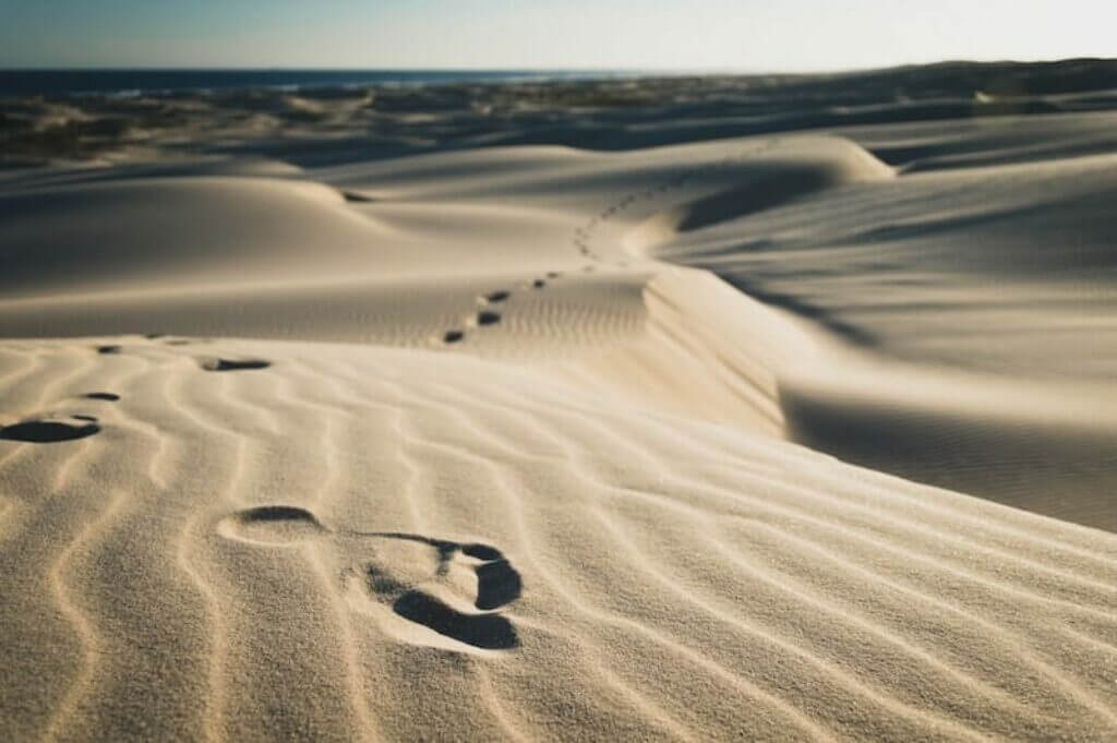 Footprints sand