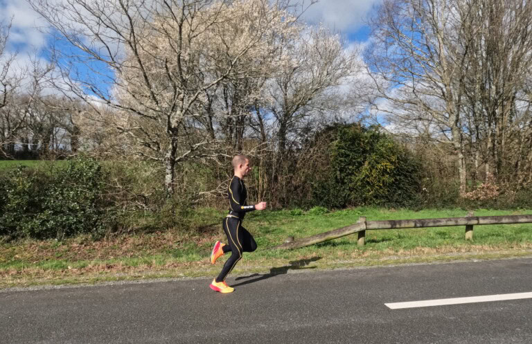 runner testing road running shoes