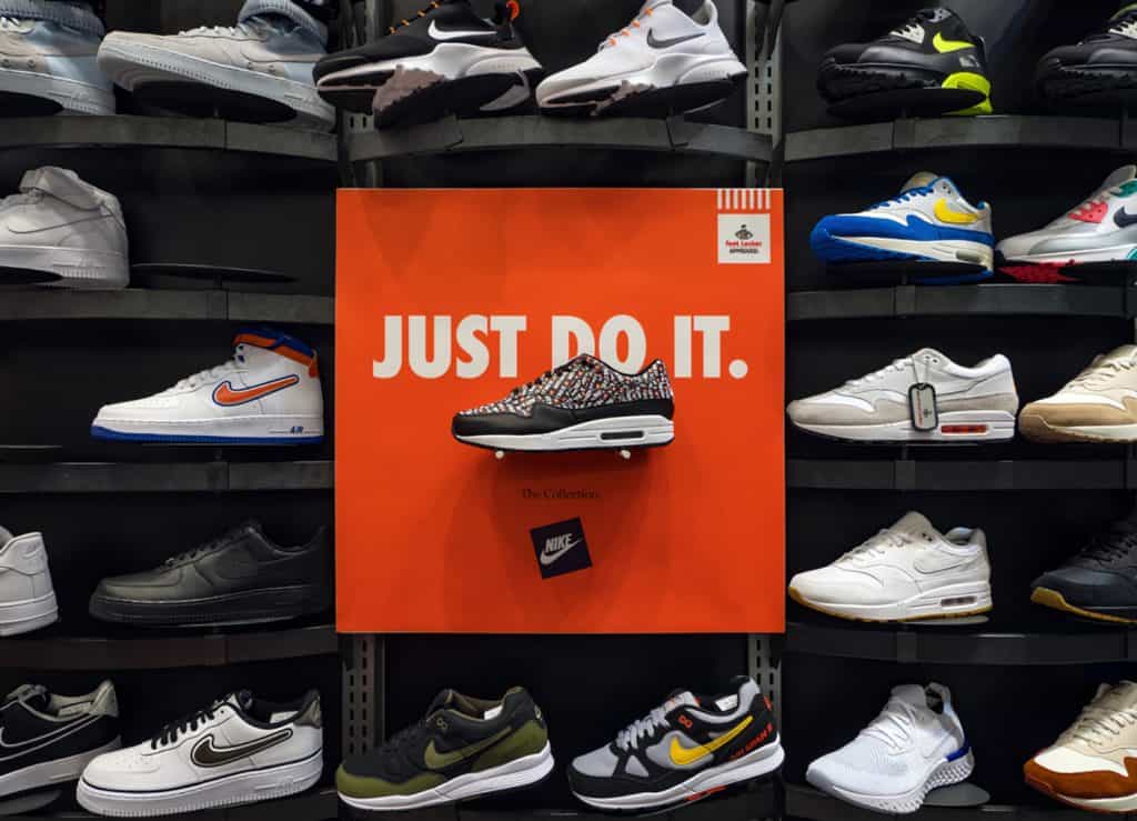 Nike shoes stand in Dubai