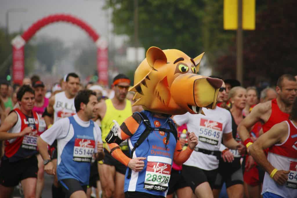 London Marathon Man in tiger hat