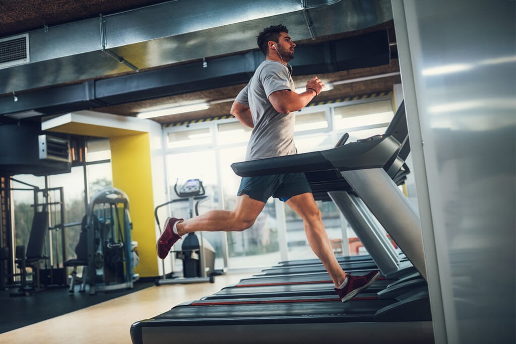 runner on a treadmill at the gym