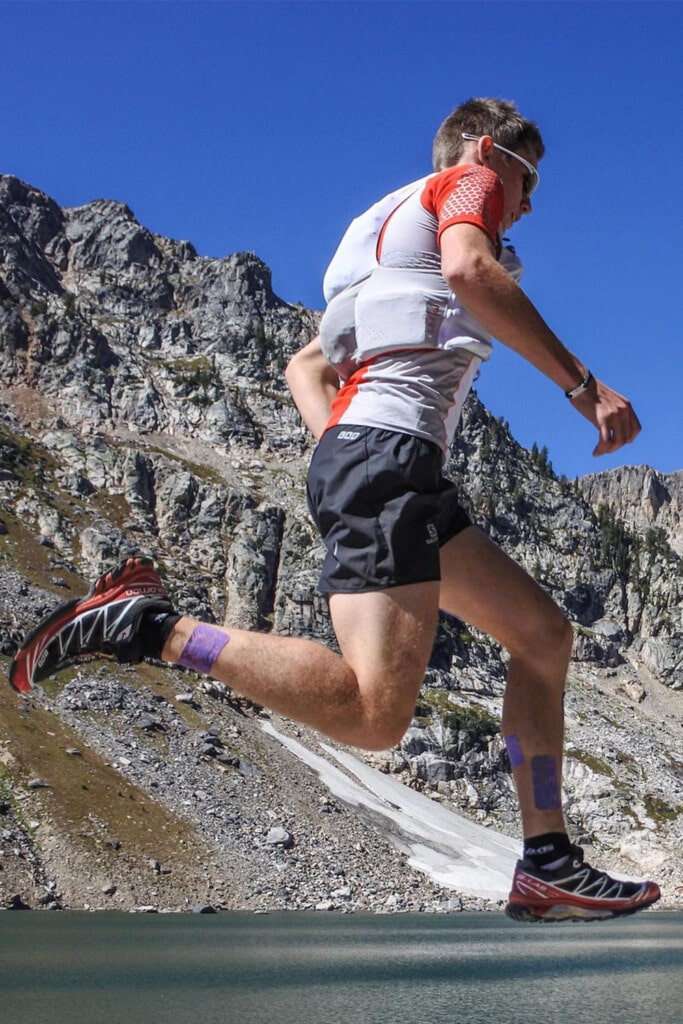 Davide Magnini wearing Salomon trail running shoes