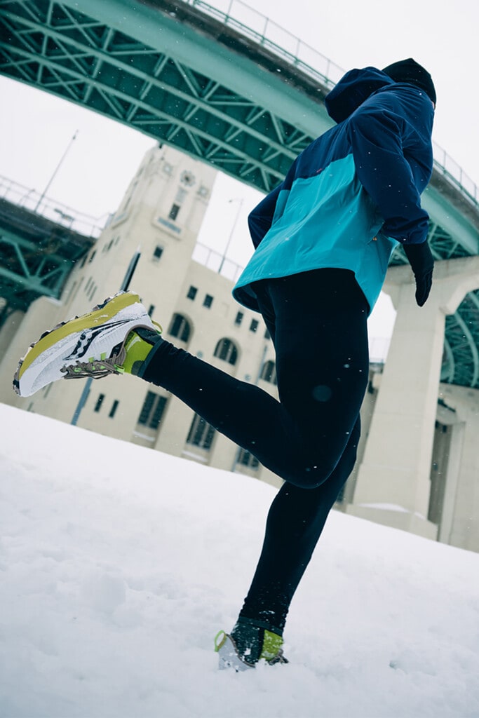 Saucony Peregrine v13 in the snow