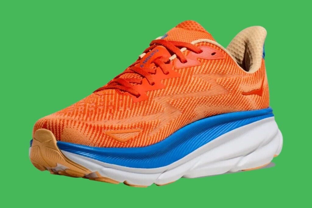 Hoka's Clifton 9 midsole foam underfoot for a soft ride