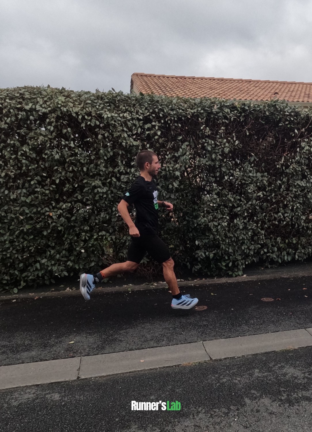 Julien mid-stride in the Adidas Adios Pro 5