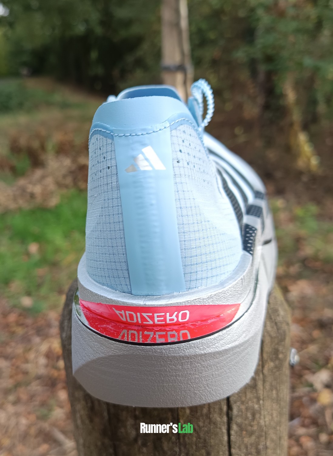 Heel counter of the Adidas Adios Pro 5 with the Adizero logo
